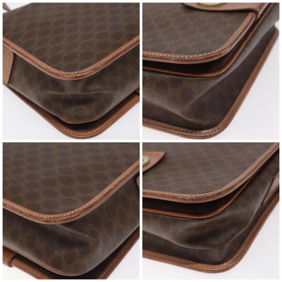 CELINE Macadam Canvas Shoulder Bag PVC Leather Brown Gold Auth KD054 - Picture 14 of 16